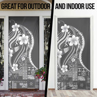 Samoa Siapo Tribal Pattern Door Cover Light Gray Polynesian Plumeria Tapa Motif LT9 - Polynesian Pride