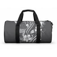 Samoa Siapo Tribal Pattern Duffle Bag Light Gray Polynesian Plumeria Tapa Motif LT9 One size Blue - Polynesian Pride