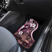 Samoa Siapo Tribal Pattern Car Mats Violet Polynesian Plumeria Tapa Motif