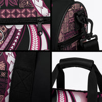 Samoa Siapo Tribal Pattern Duffle Bag Violet Polynesian Plumeria Tapa Motif LT9 - Polynesian Pride