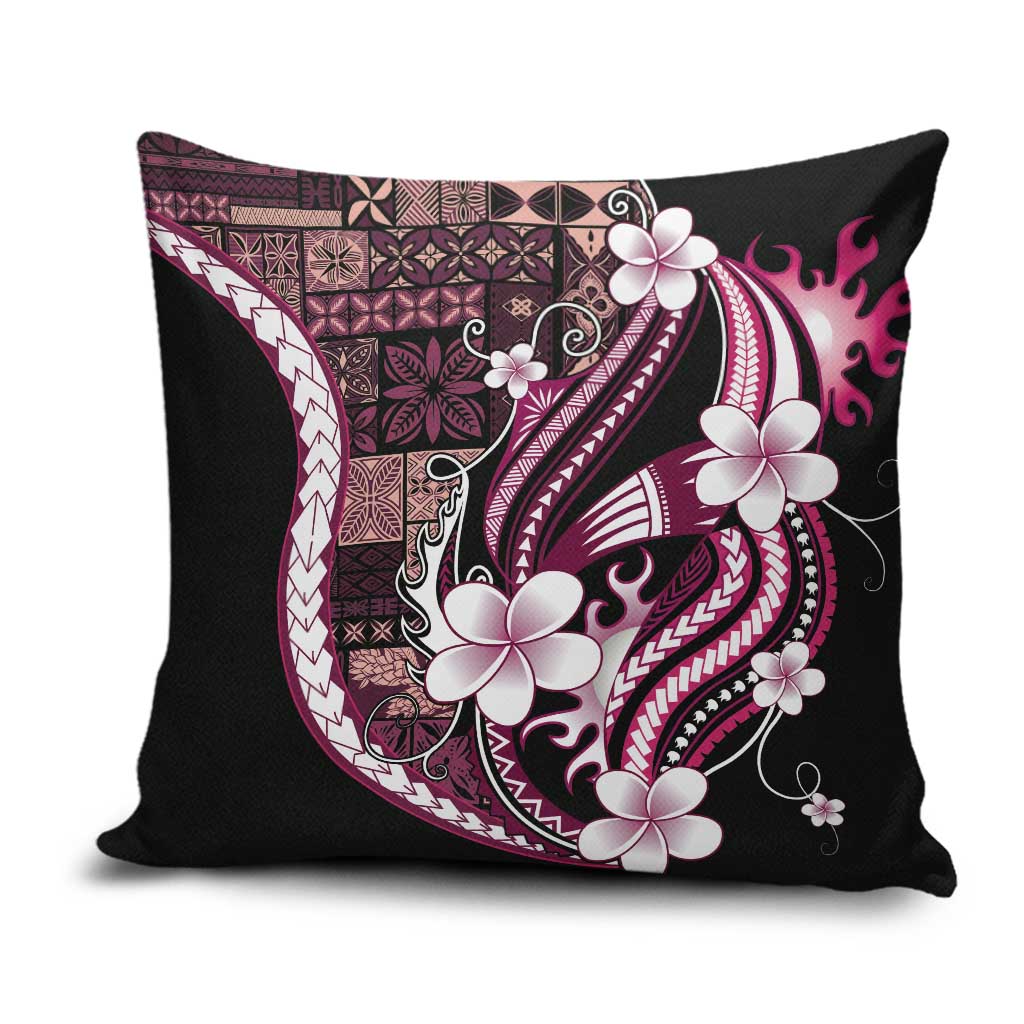 Samoa Siapo Tribal Pattern Pillow Cover Violet Polynesian Plumeria Tapa Motif