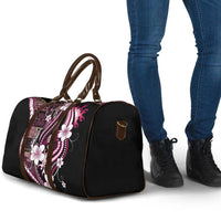 Samoa Siapo Tribal Pattern Travel Bag Violet Polynesian Plumeria Tapa Motif