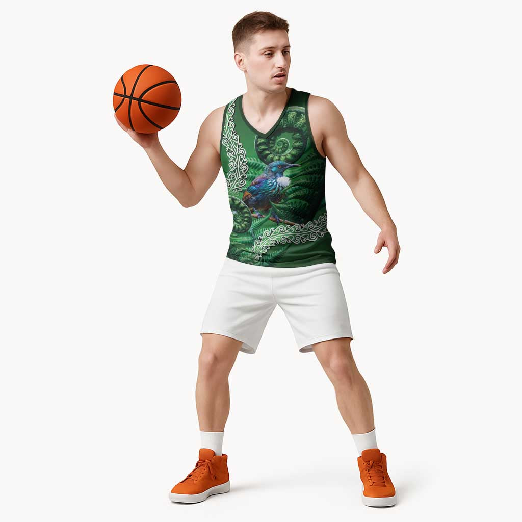 Tui Bird Koru Silver Fern Aotearoa Basketball Jersey