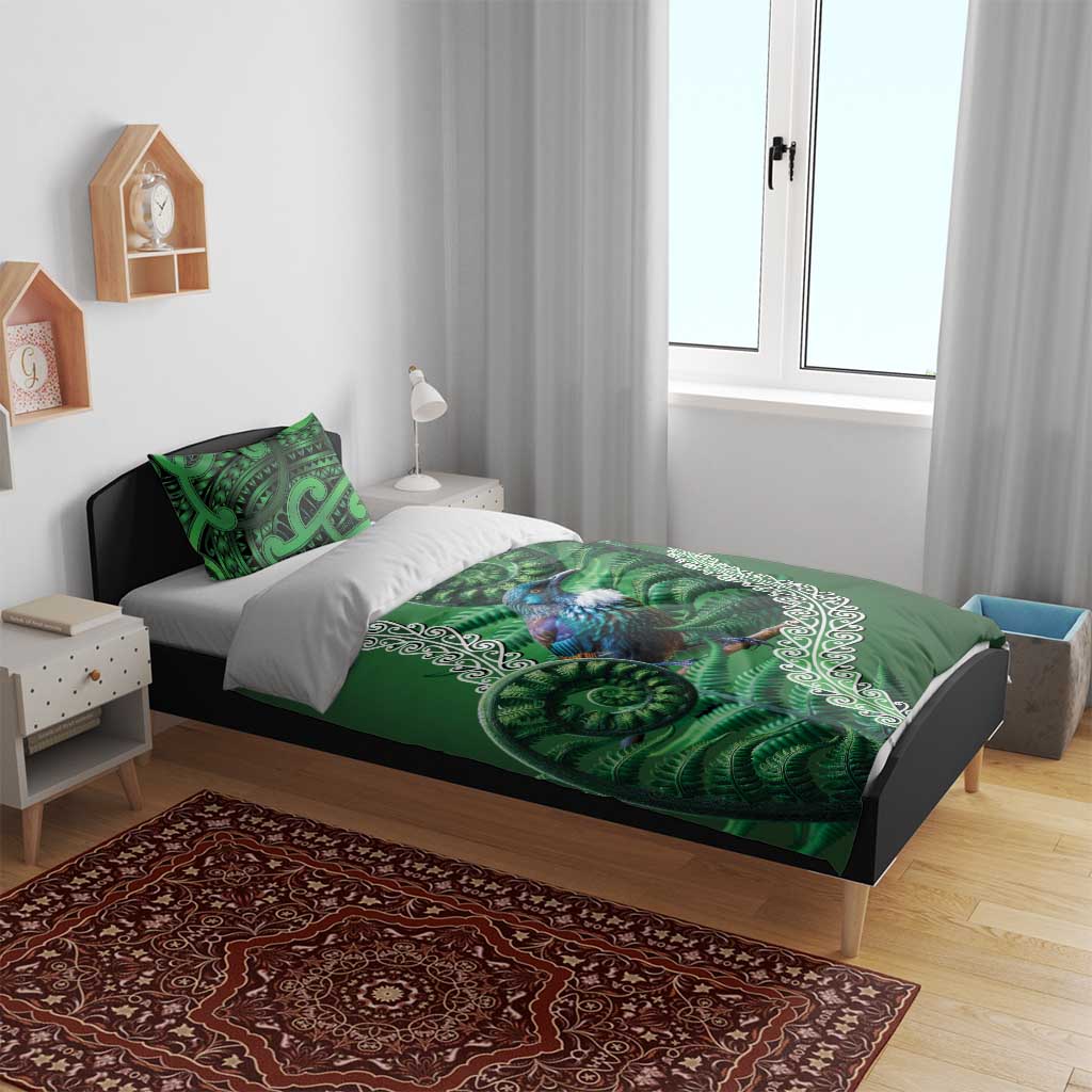 Tui Bird Koru Silver Fern Aotearoa Bedding Set