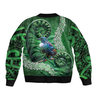 Tui Bird Koru Silver Fern Aotearoa Bomber Jacket