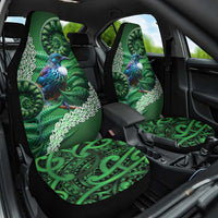 Tui Bird Koru Silver Fern Aotearoa Car Seat Cover LT9 One Size Green - Polynesian Pride
