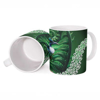 Tui Bird Koru Silver Fern Aotearoa Ceramic Mug