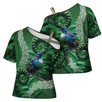 Tui Bird Koru Silver Fern Aotearoa Cross Shoulder Shirt