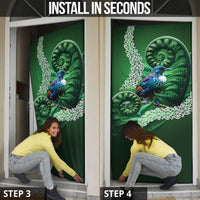 Tui Bird Koru Silver Fern Aotearoa Door Cover