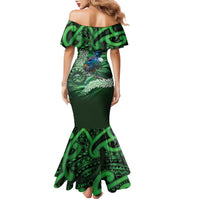 Tui Bird Koru Silver Fern Aotearoa Family Matching Mermaid Dress and Hawaiian Shirt LT9 - Polynesian Pride