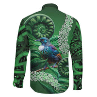 Tui Bird Koru Silver Fern Aotearoa Family Matching Short Sleeve Bodycon Dress and Hawaiian Shirt LT9 - Polynesian Pride