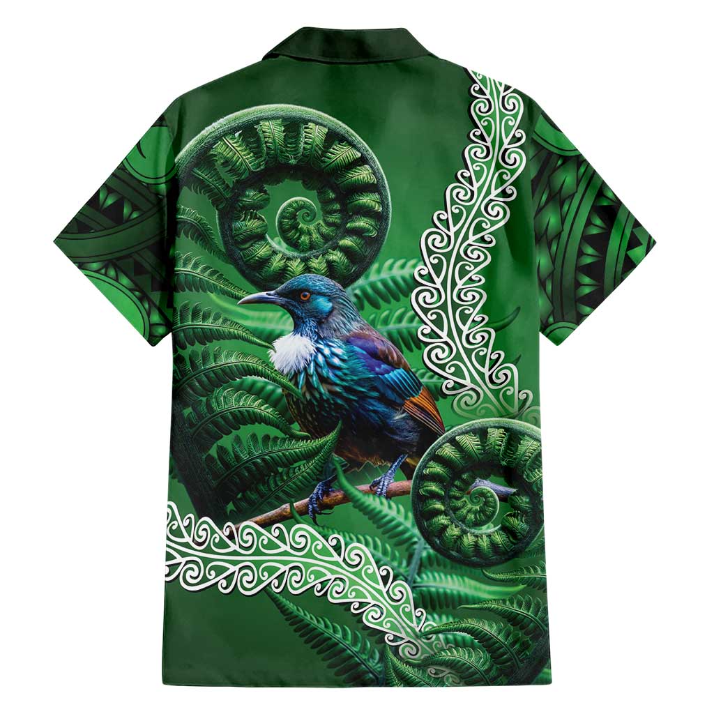 Tui Bird Koru Silver Fern Aotearoa Family Matching Summer Maxi Dress and Hawaiian Shirt LT9 - Polynesian Pride
