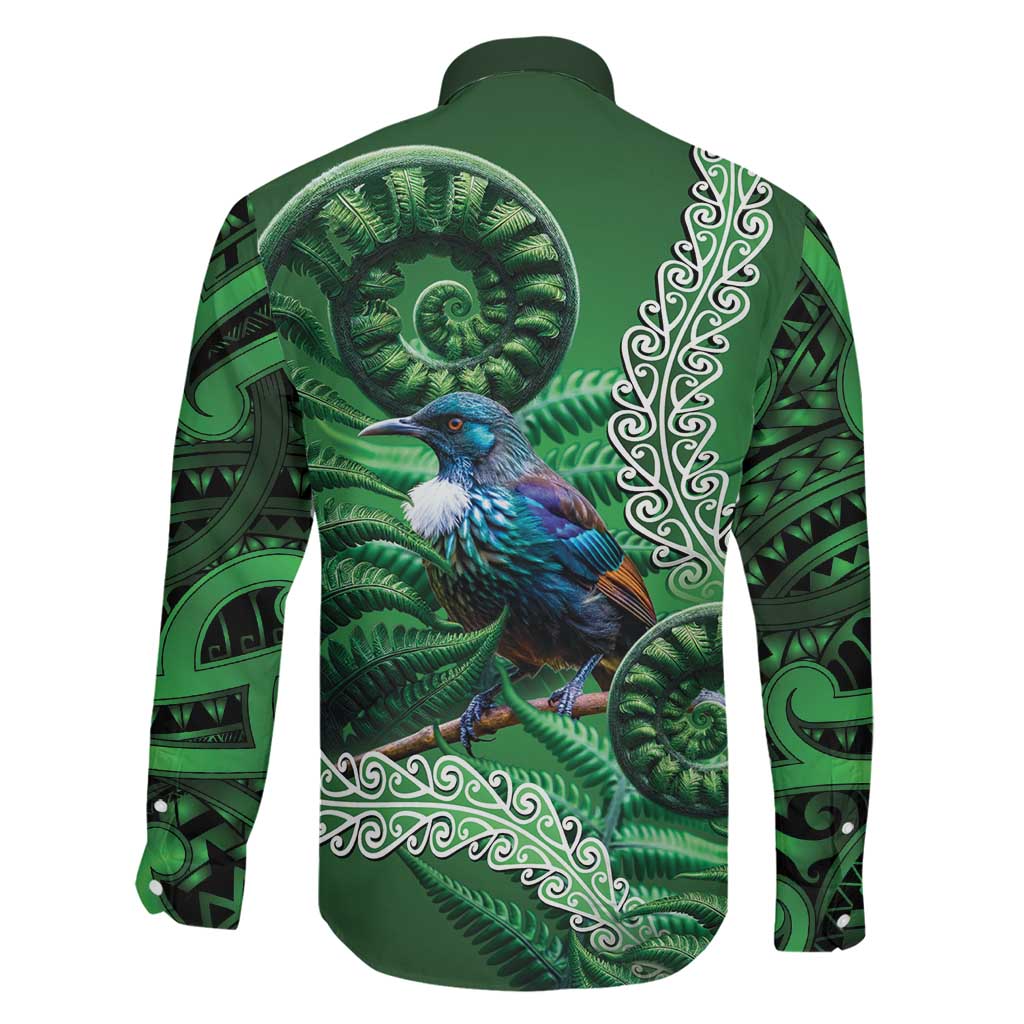 Tui Bird Koru Silver Fern Aotearoa Family Matching Summer Maxi Dress and Hawaiian Shirt LT9 - Polynesian Pride