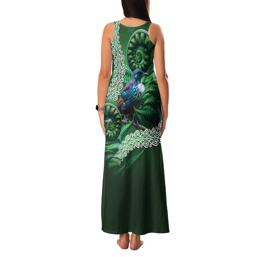 Tui Bird Koru Silver Fern Aotearoa Family Matching Tank Maxi Dress and Hawaiian Shirt LT9 - Polynesian Pride