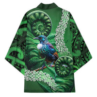 Tui Bird Koru Silver Fern Aotearoa Kimono