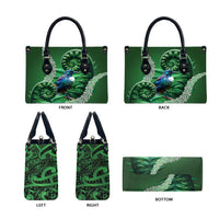 Tui Bird Koru Silver Fern Aotearoa Leather Bag