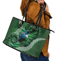 Tui Bird Koru Silver Fern Aotearoa Leather Tote Bag LT9 - Polynesian Pride
