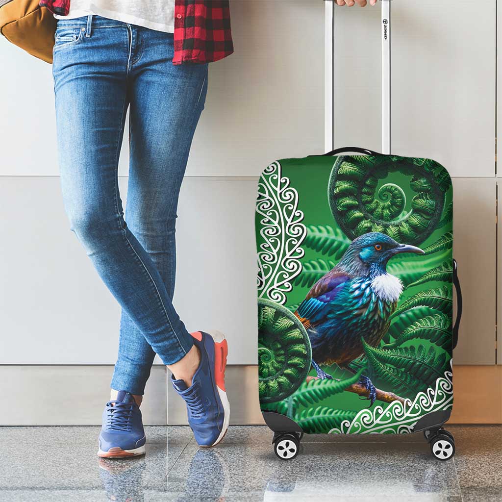 Tui Bird Koru Silver Fern Aotearoa Luggage Cover