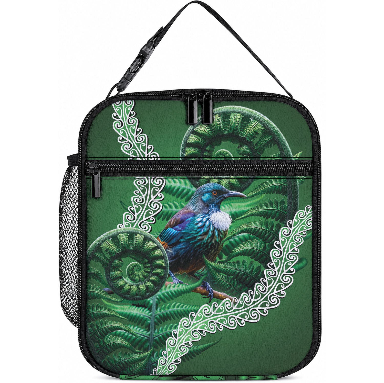 Tui Bird Koru Silver Fern Aotearoa Lunch Bag