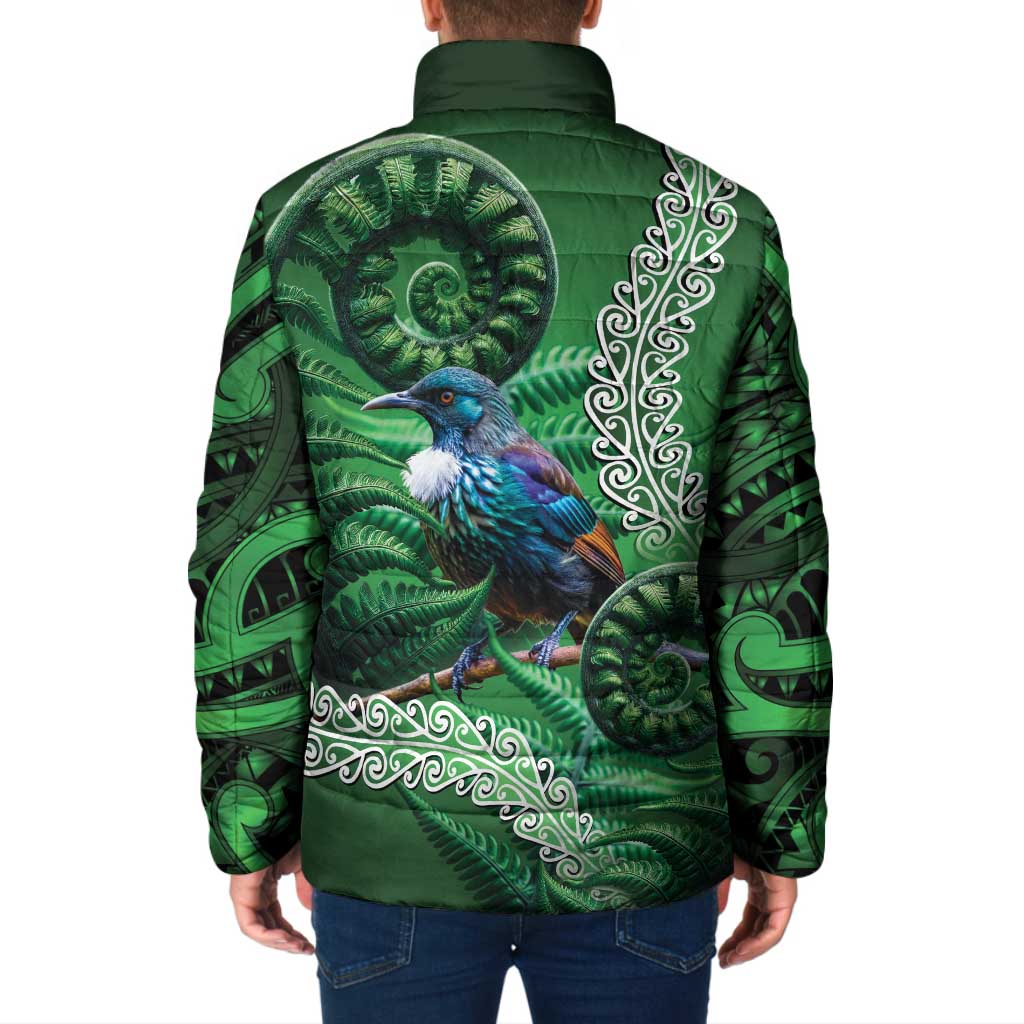 Tui Bird Koru Silver Fern Aotearoa Padded Jacket