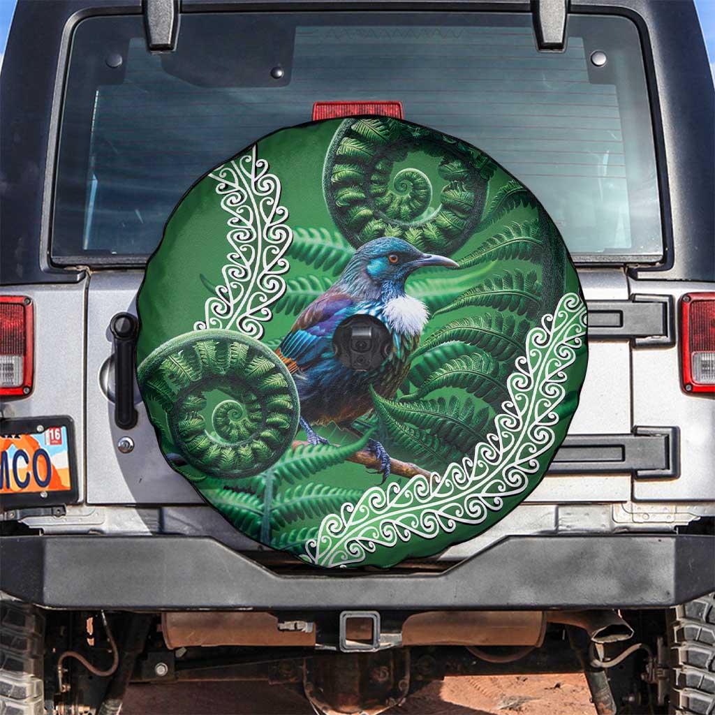 Tui Bird Koru Silver Fern Aotearoa Spare Tire Cover