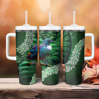 Tui Bird Koru Silver Fern Aotearoa Tumbler With Handle LT9 - Polynesian Pride