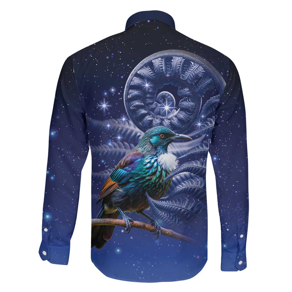 Tui Bird Matariki Galaxy Family Matching Off Shoulder Short Dress and Hawaiian Shirt Koru Silver Fern Aotearoa LT9 - Polynesian Pride