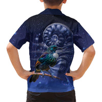 Tui Bird Matariki Galaxy Family Matching Summer Maxi Dress and Hawaiian Shirt Koru Silver Fern Aotearoa LT9 - Polynesian Pride