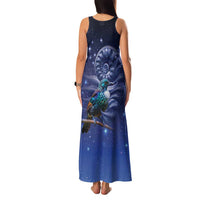 Tui Bird Matariki Galaxy Family Matching Tank Maxi Dress and Hawaiian Shirt Koru Silver Fern Aotearoa LT9 - Polynesian Pride