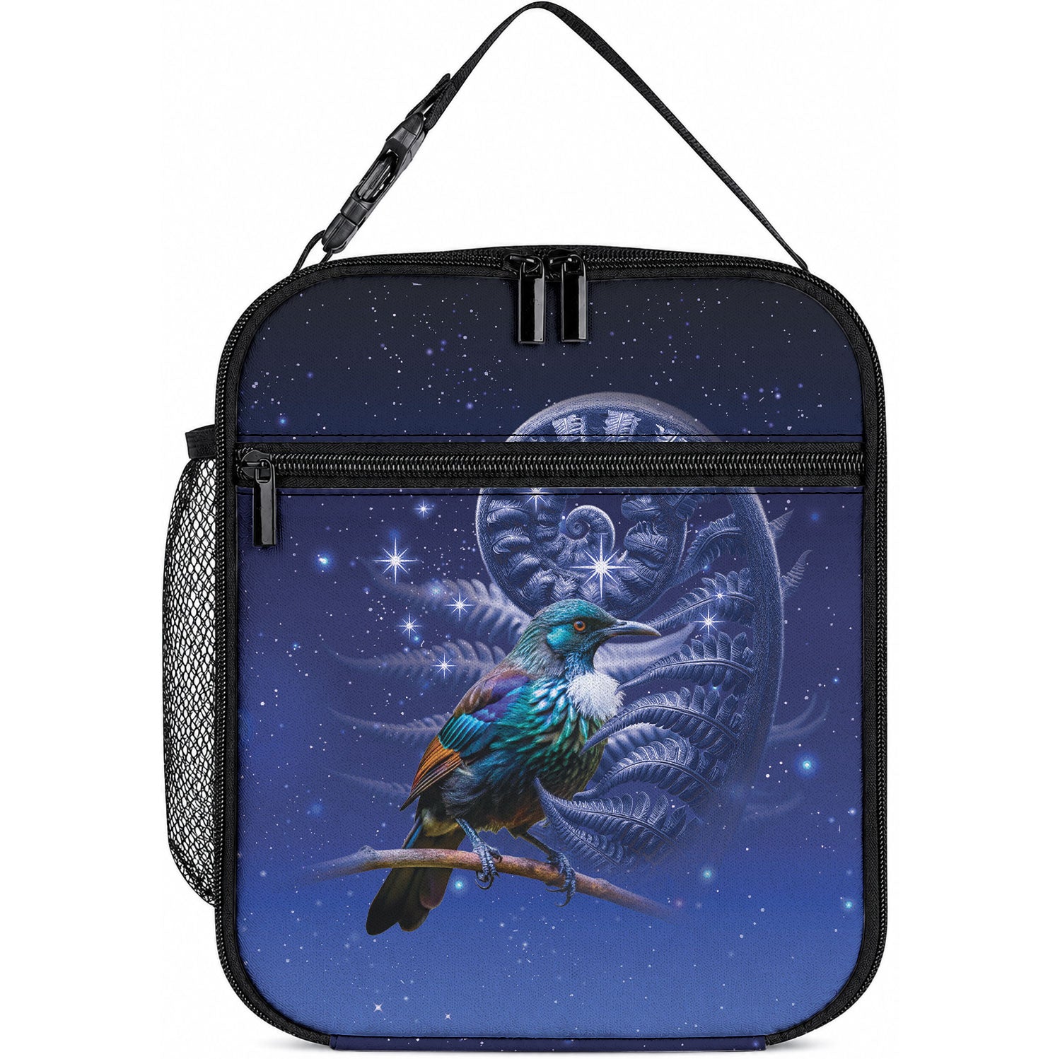 Tui Bird Matariki Galaxy Lunch Bag Koru Silver Fern Aotearoa