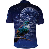 Tui Bird Matariki Galaxy Polo Shirt Koru Silver Fern Aotearoa