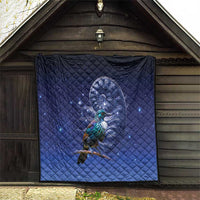 Tui Bird Matariki Galaxy Quilt Koru Silver Fern Aotearoa