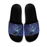Tui Bird Matariki Galaxy Slide Sandals Koru Silver Fern Aotearoa