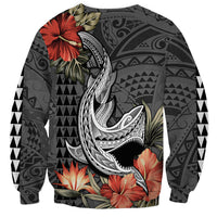 Hawaii Shark Tattoo Sweatshirt Polynesian Vintage Vibes LT9 - Polynesian Pride