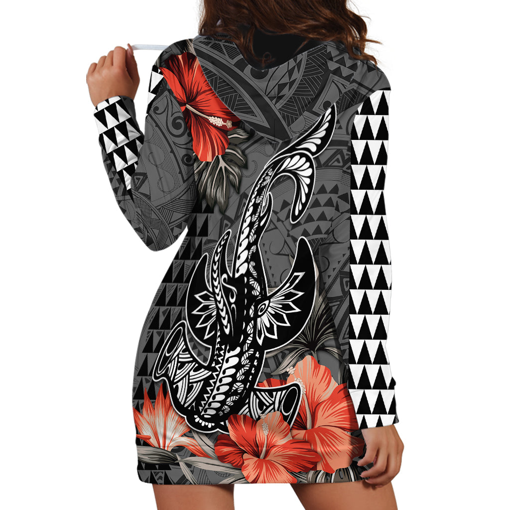 Personalised Hawaii Hammerhead Shark Hoodie Dress Polynesian Vintage Vibes LT9 - Polynesian Pride