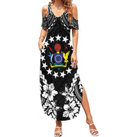 Cook Islands Ra o te Ui Ariki Est 1967 Family Matching Summer Maxi Dress and Hawaiian Shirt LT9 Mom's Dress Black - Polynesian Pride