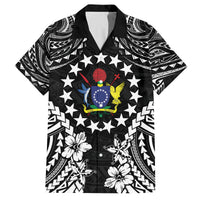 Cook Islands Ra o te Ui Ariki Est 1967 Family Matching Tank Maxi Dress and Hawaiian Shirt LT9 Dad's Shirt - Short Sleeve Black - Polynesian Pride