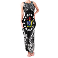 Cook Islands Ra o te Ui Ariki Est 1967 Family Matching Tank Maxi Dress and Hawaiian Shirt LT9 Mom's Dress Black - Polynesian Pride