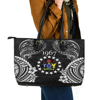 Cook Islands Ra o te Ui Ariki Est 1967 Leather Tote Bag LT9 - Polynesian Pride