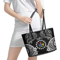 Cook Islands Ra o te Ui Ariki Est 1967 Leather Tote Bag LT9 - Polynesian Pride