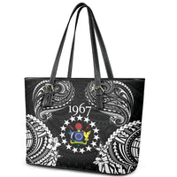 Cook Islands Ra o te Ui Ariki Est 1967 Leather Tote Bag LT9 - Polynesian Pride