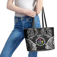 Cook Islands Ra o te Ui Ariki Est 1967 Leather Tote Bag LT9 - Polynesian Pride