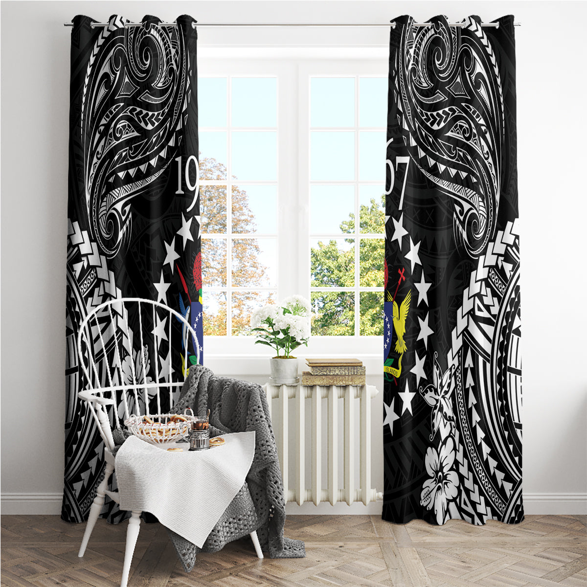 Cook Islands Ra o te Ui Ariki Est 1967 Window Curtain