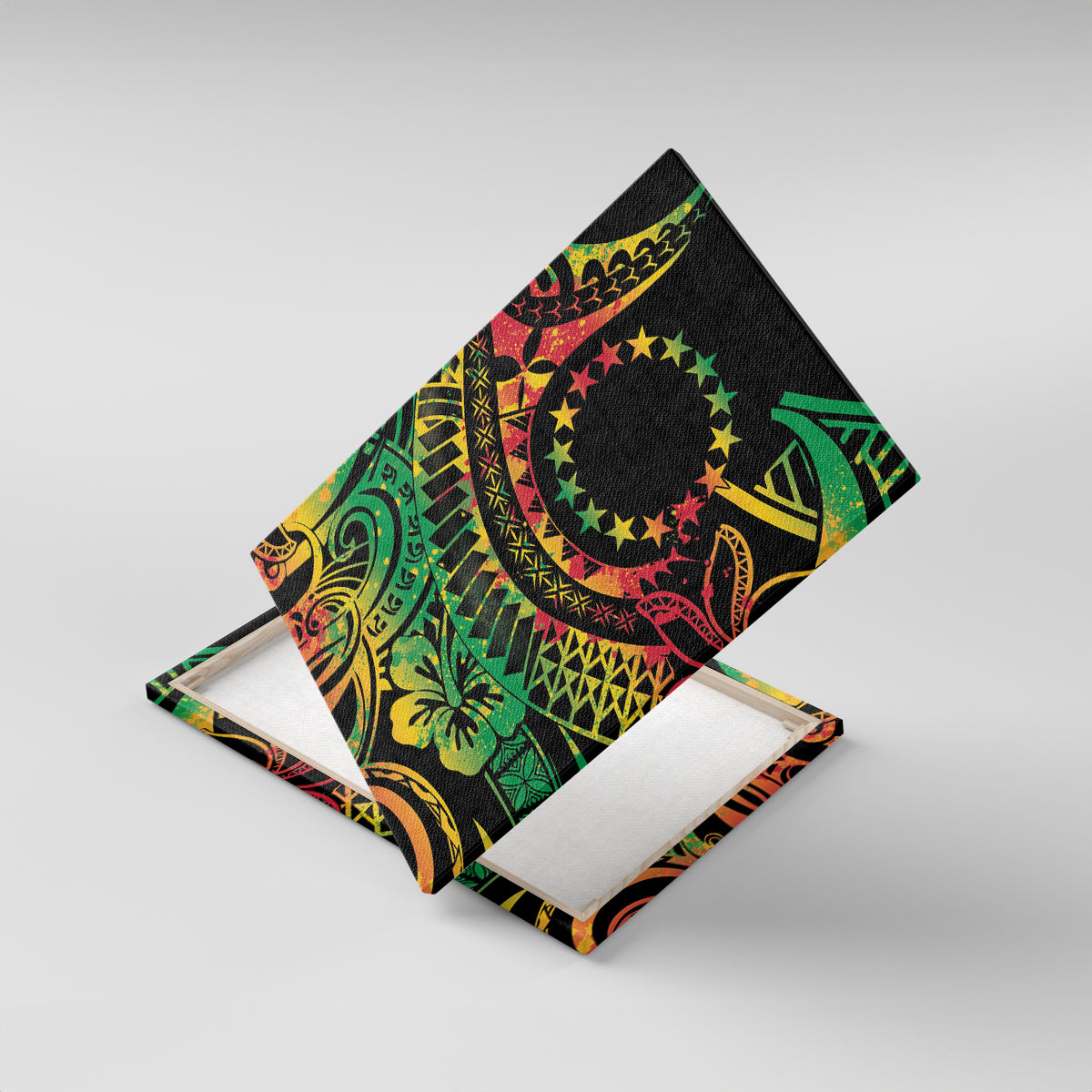 Cook Islands 15 Stars Canvas Wall Art Kuki Airani Polynesian Tribal Wave Tattoo