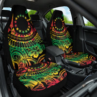 Cook Islands 15 Stars Car Seat Cover Kuki Airani Polynesian Tribal Wave Tattoo LT9 One Size Reggae - Polynesian Pride