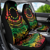 Cook Islands 15 Stars Car Seat Cover Kuki Airani Polynesian Tribal Wave Tattoo LT9 - Polynesian Pride