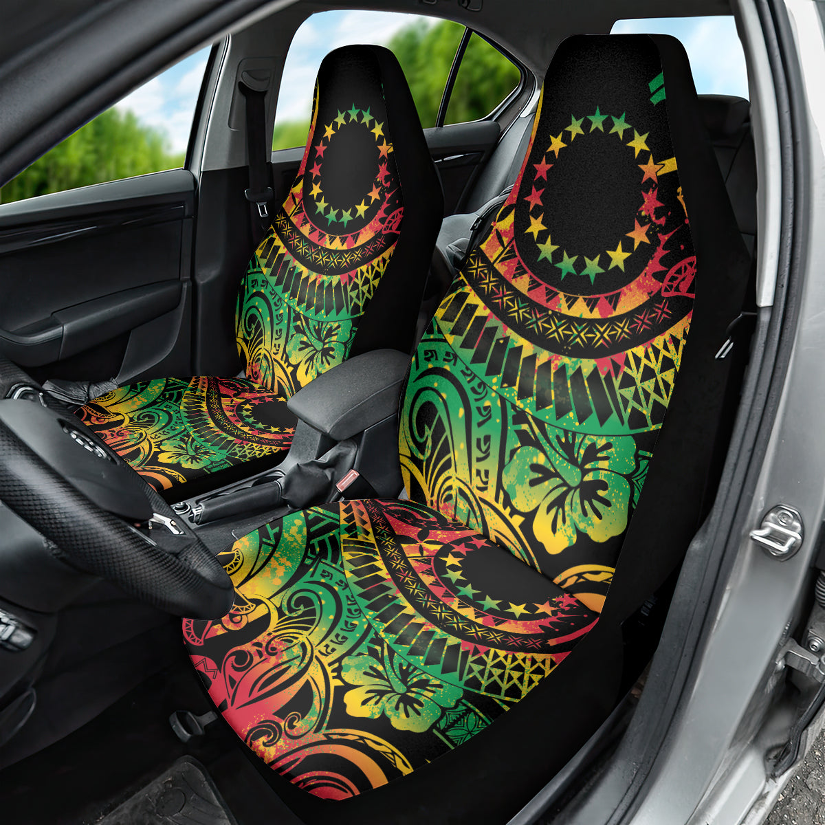 Cook Islands 15 Stars Car Seat Cover Kuki Airani Polynesian Tribal Wave Tattoo LT9 - Polynesian Pride