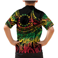 Cook Islands 15 Stars Family Matching Mermaid Dress and Hawaiian Shirt Kuki Airani Polynesian Tribal Wave Tattoo LT9 - Polynesian Pride