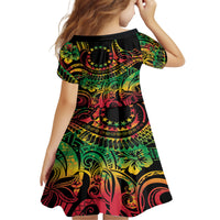 Cook Islands 15 Stars Family Matching Puletasi and Hawaiian Shirt Kuki Airani Polynesian Tribal Wave Tattoo LT9 - Polynesian Pride