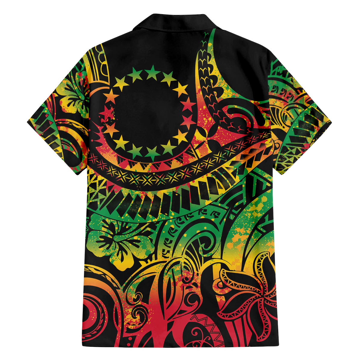 Cook Islands 15 Stars Family Matching Puletasi and Hawaiian Shirt Kuki Airani Polynesian Tribal Wave Tattoo LT9 - Polynesian Pride